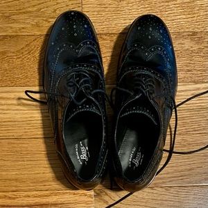 Patent Leather Bass Wingtip Brogues Shoes Size 8